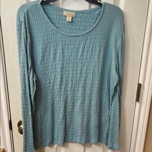 Blue Textured Women's Top by Appleseeds